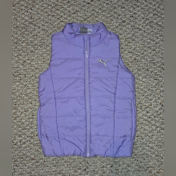 Puma Kids Girls Full Zip Puffer Vest Sleeveless Outdoor Quilted Jacket Size XS - Picture 1 of 5